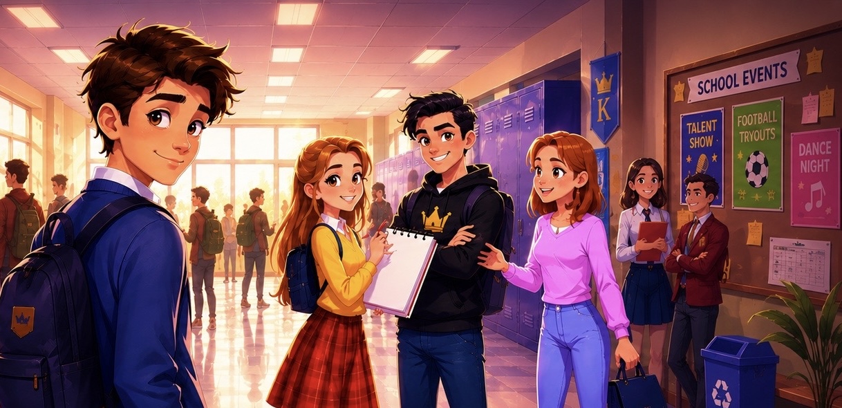 School hallway artwork